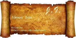 János Ida névjegykártya