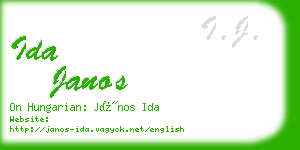 ida janos business card